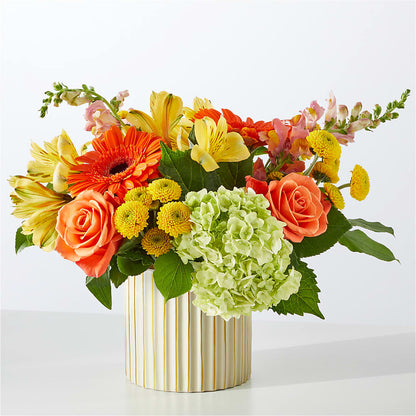 Autumn Sunshine Bouquet with Ivory Vase – JAN'S FLOWER BOUTIQUE, Thibodaux LA