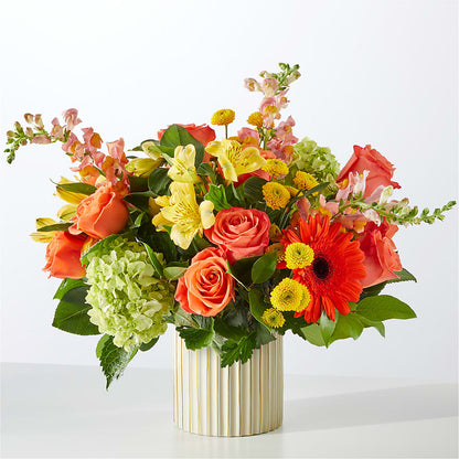 Autumn Sunshine Bouquet with Ivory Vase – JAN'S FLOWER BOUTIQUE, Thibodaux LA