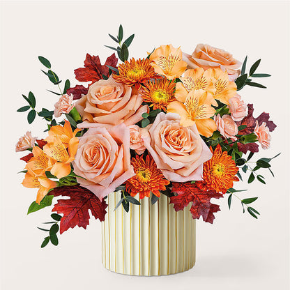 Spiced Latte Bouquet with Ivory Vase – JAN'S FLOWER BOUTIQUE, Thibodaux LA
