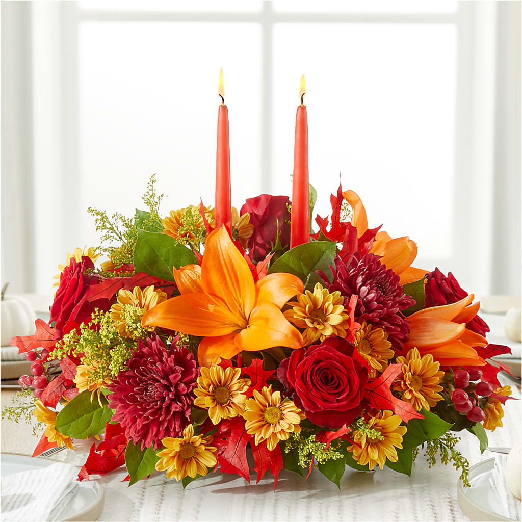 Autumn's Embrace Centerpiece – JAN'S FLOWER BOUTIQUE, Thibodaux LA