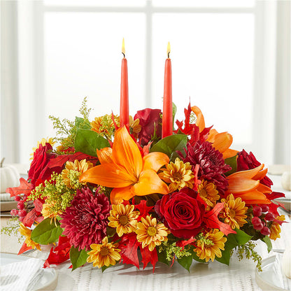 Autumn's Embrace Centerpiece – JAN'S FLOWER BOUTIQUE, Thibodaux LA