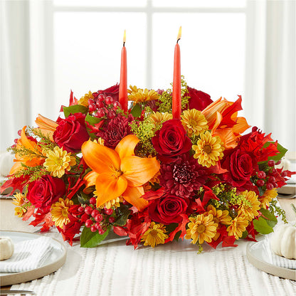 Autumn's Embrace Centerpiece – JAN'S FLOWER BOUTIQUE, Thibodaux LA