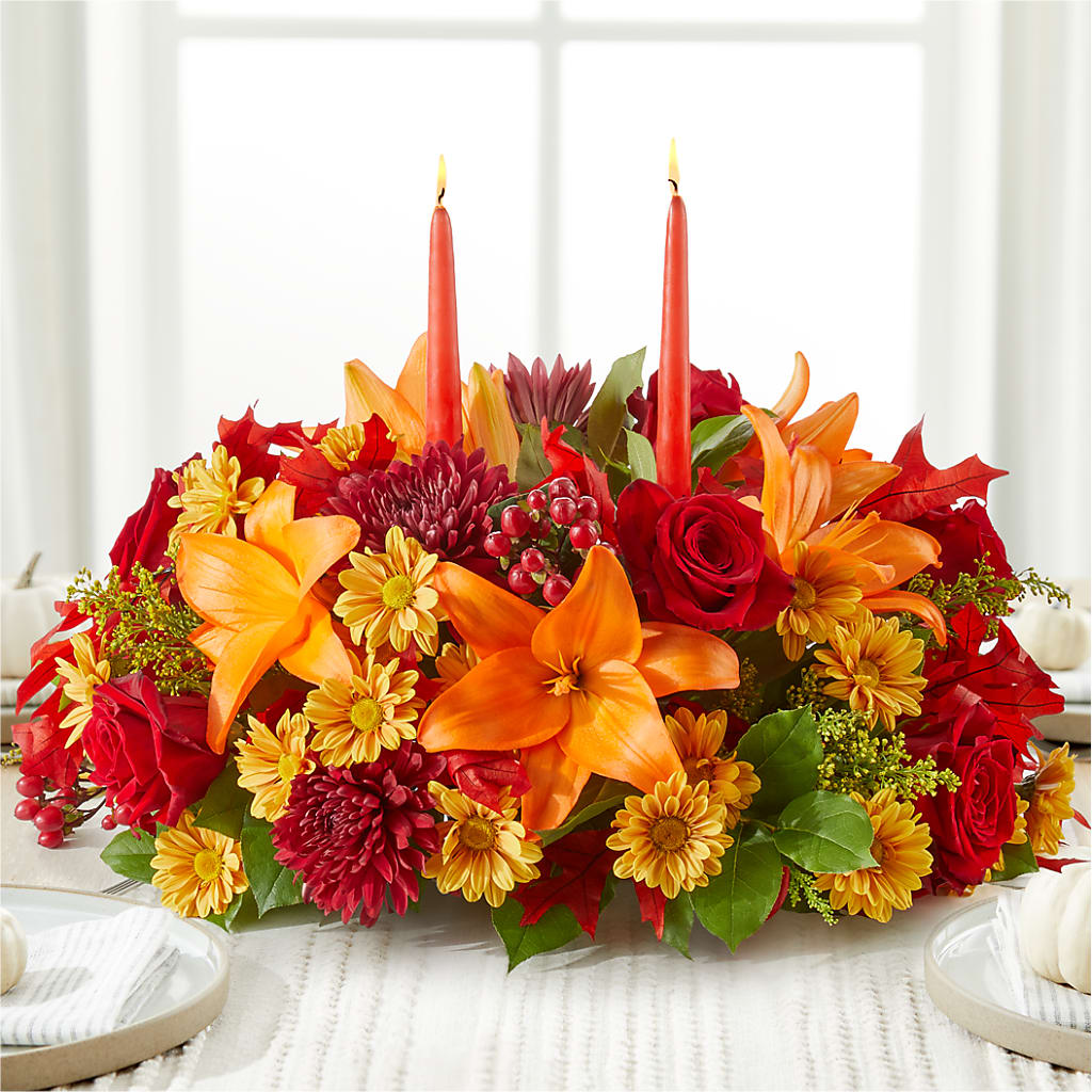 Autumn's Embrace Centerpiece – JAN'S FLOWER BOUTIQUE, Thibodaux LA