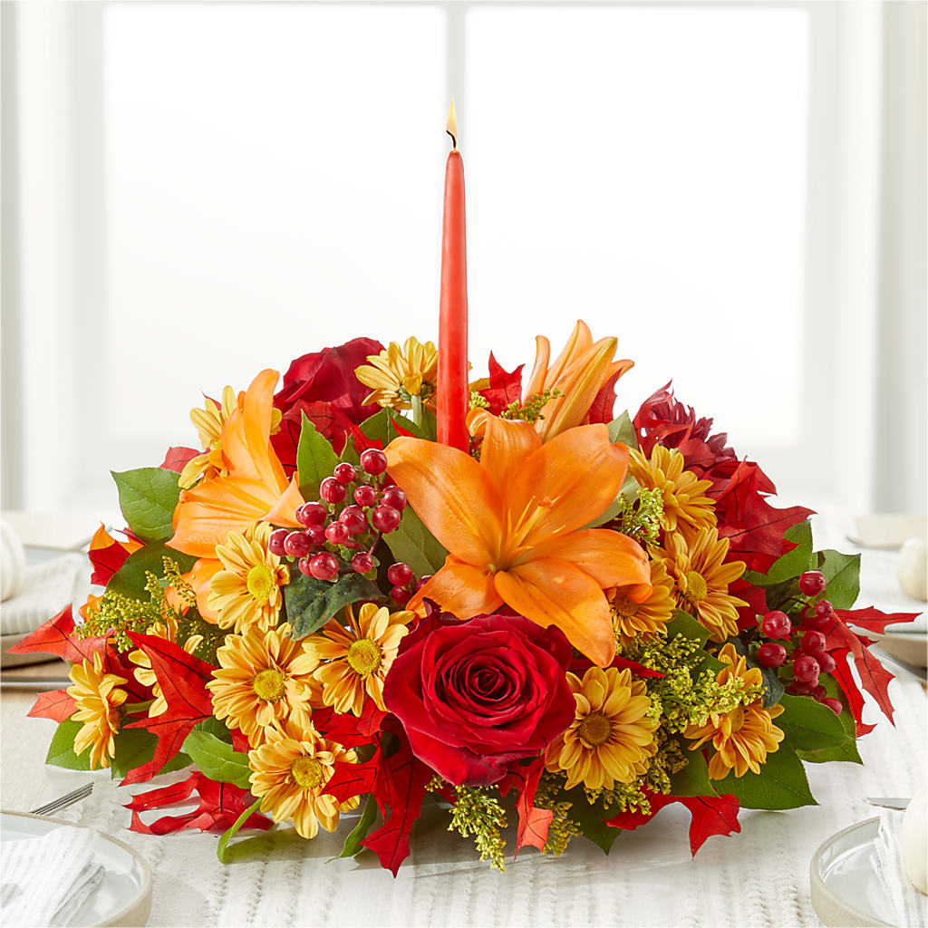 Autumn's Embrace Centerpiece – JAN'S FLOWER BOUTIQUE, Thibodaux LA